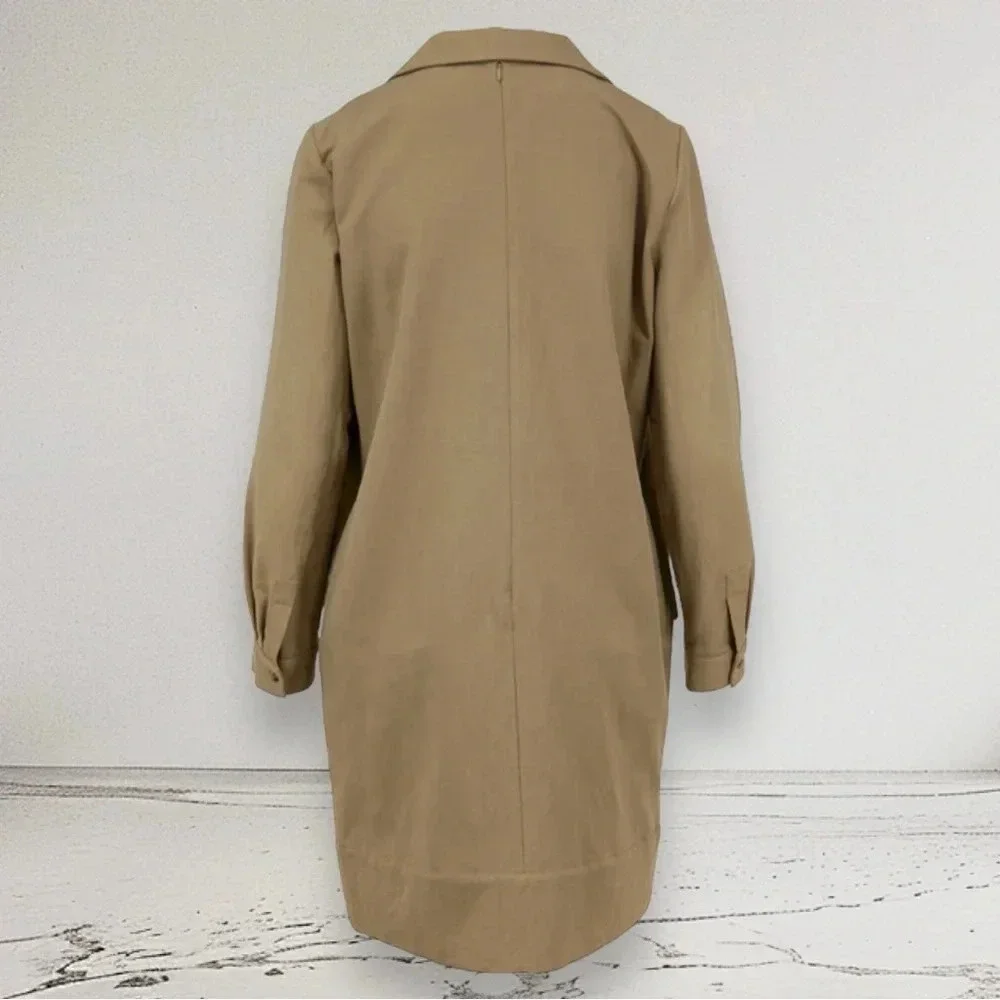 NEW PARTOW Adler Khaki Flap Pocket Trench Dress